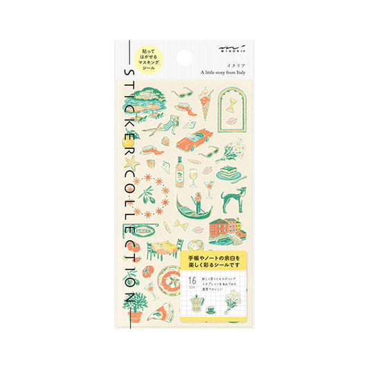 Midori Planner Sticker - Travel Story Series - Italy [Klistermärkeark]