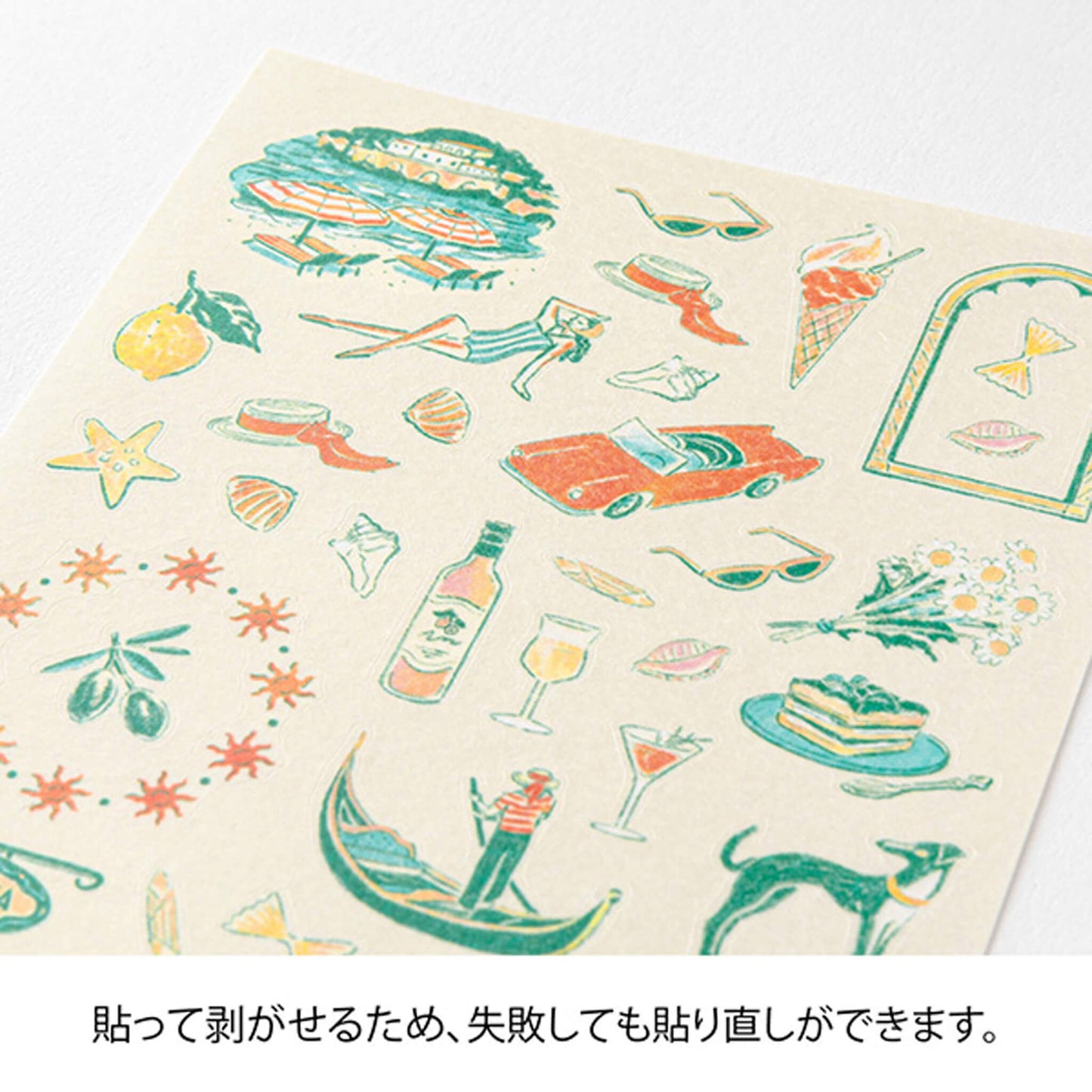Midori Planner Sticker - Travel Story Series - Italy [Klistermärkeark]