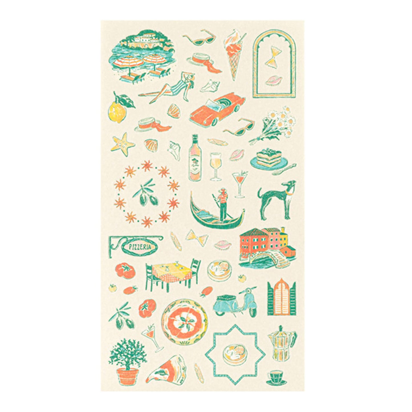 Midori Planner Sticker - Travel Story Series - Italy [Klistermärkeark]
