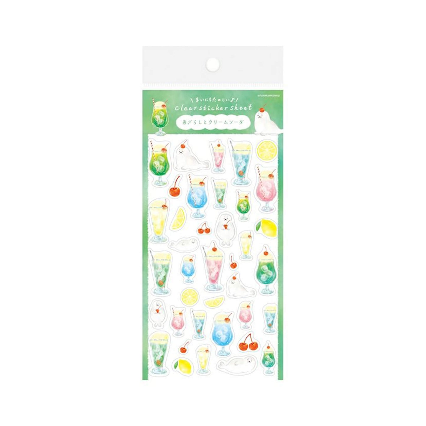 Furukawa Shiko Sticker Sheet - Seal and Cream Soda - Wa-Life 2025 Summer Limited [Klistermärkeark]