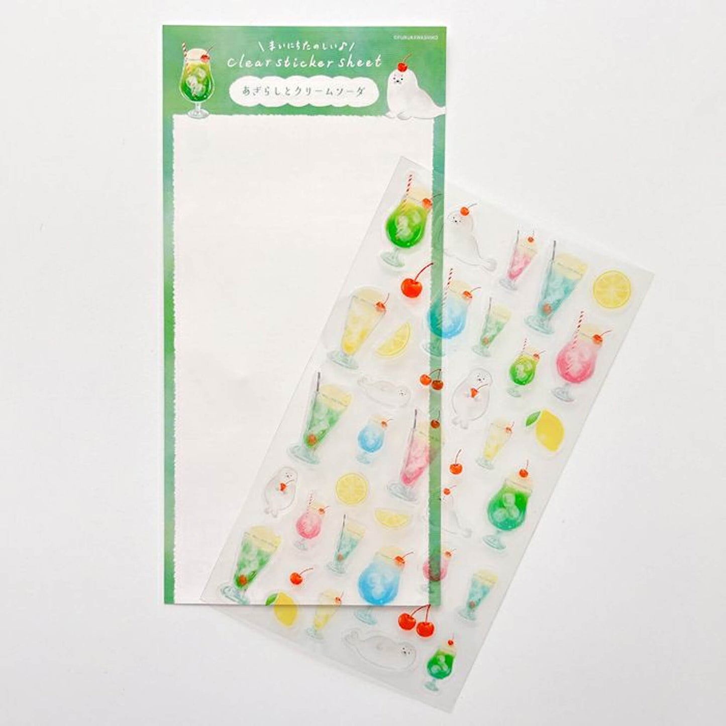 Furukawa Shiko Sticker Sheet - Seal and Cream Soda - Wa-Life 2025 Summer Limited [Klistermärkeark]
