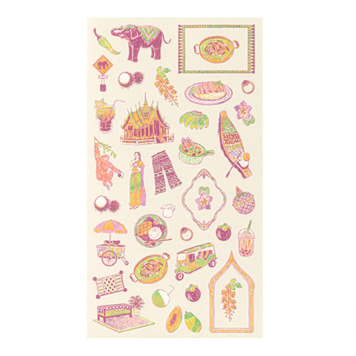 Midori Planner Sticker - Travel Story Series - Thailand [Klistermärkeark]