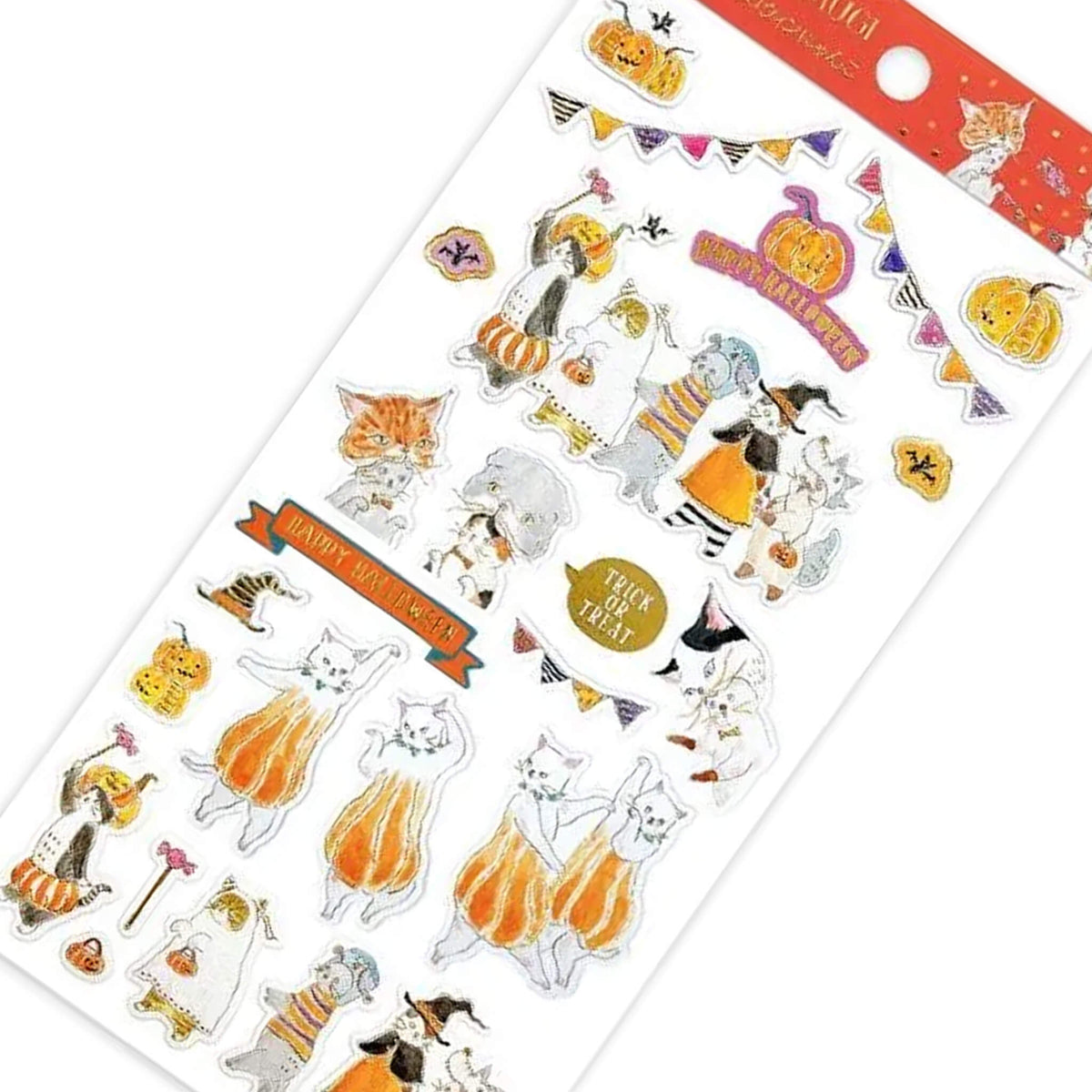 Active Corporation × Tocoro Comugi Halloween Sticker Sheet - Pumpkin - Sticker Sheets