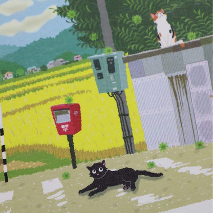 Active Corporation × Toshinori Mori Tabineko Autumn Postcard - Chestnut Tree and Postal Van - Postcards
