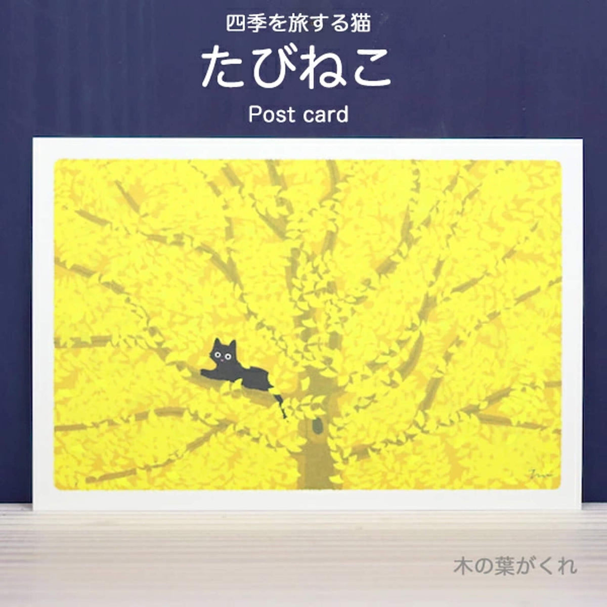 Active Corporation × Toshinori Mori Tabineko Autumn Postcard - Hidden Among the Leaves - Postcards