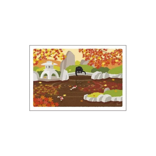 Active Corporation × Toshinori Mori Tabineko Autumn Postcard - Koi in the Japanese Garden - Postcards