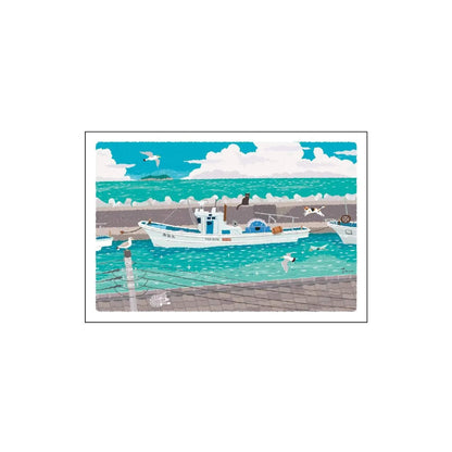 Active Corporation × Toshinori Mori Tabineko Summer Postcard - Ferry Port - Postcards