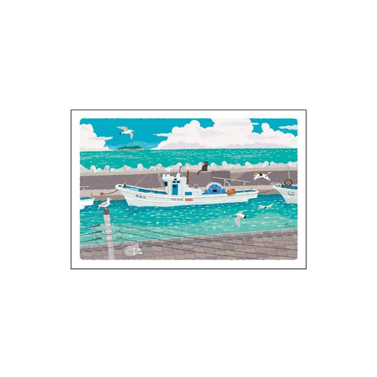 Active Corporation × Toshinori Mori Tabineko Summer Postcard - Ferry Port - Postcards
