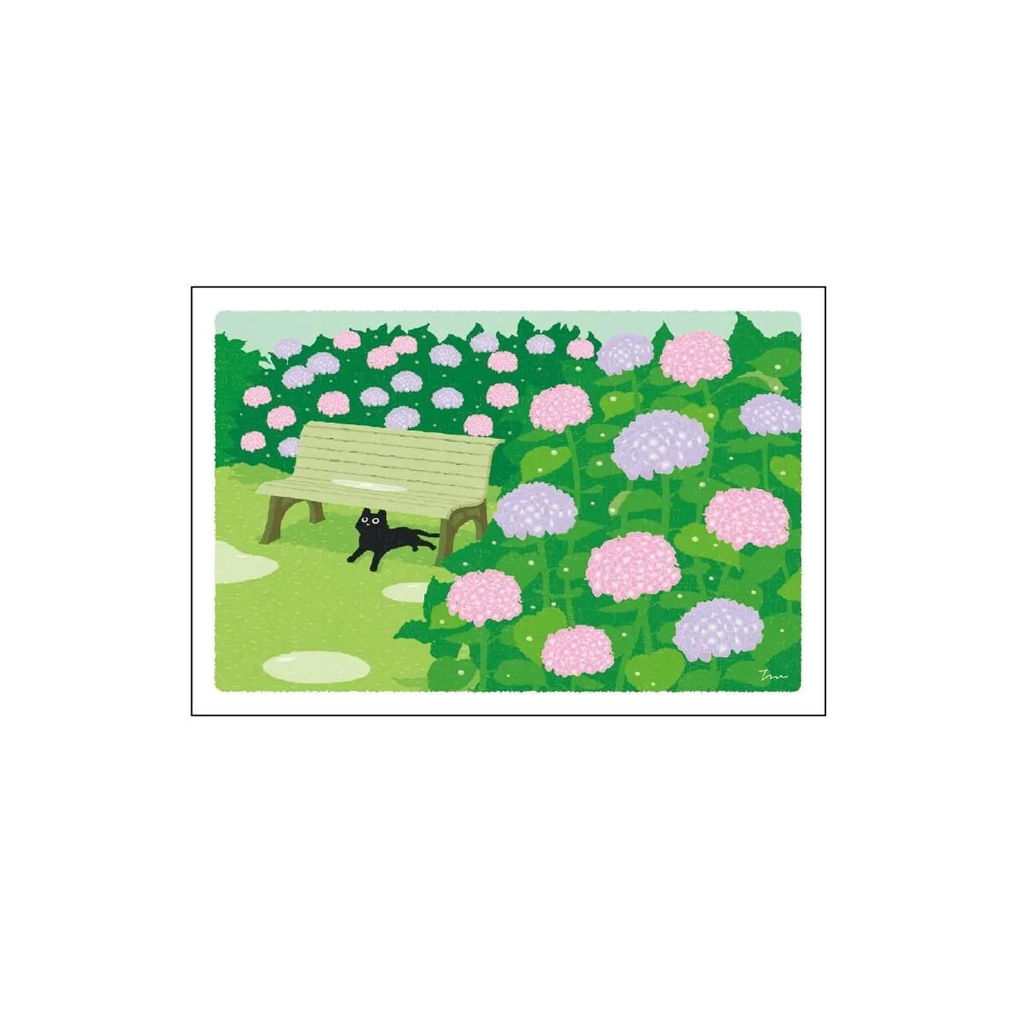 Active Corporation × Toshinori Mori Tabineko Summer Postcard - Hydrangeas - Postcards