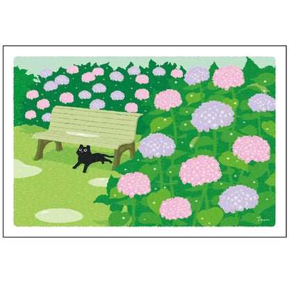 Active Corporation × Toshinori Mori Tabineko Summer Postcard - Hydrangeas - Postcards