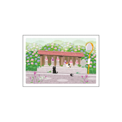Active Corporation × Toshinori Mori Tabineko Summer Postcard - Roadside Jizō - Postcards