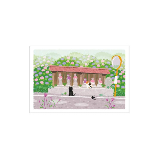 Active Corporation × Toshinori Mori Tabineko Summer Postcard - Roadside Jizō - Postcards