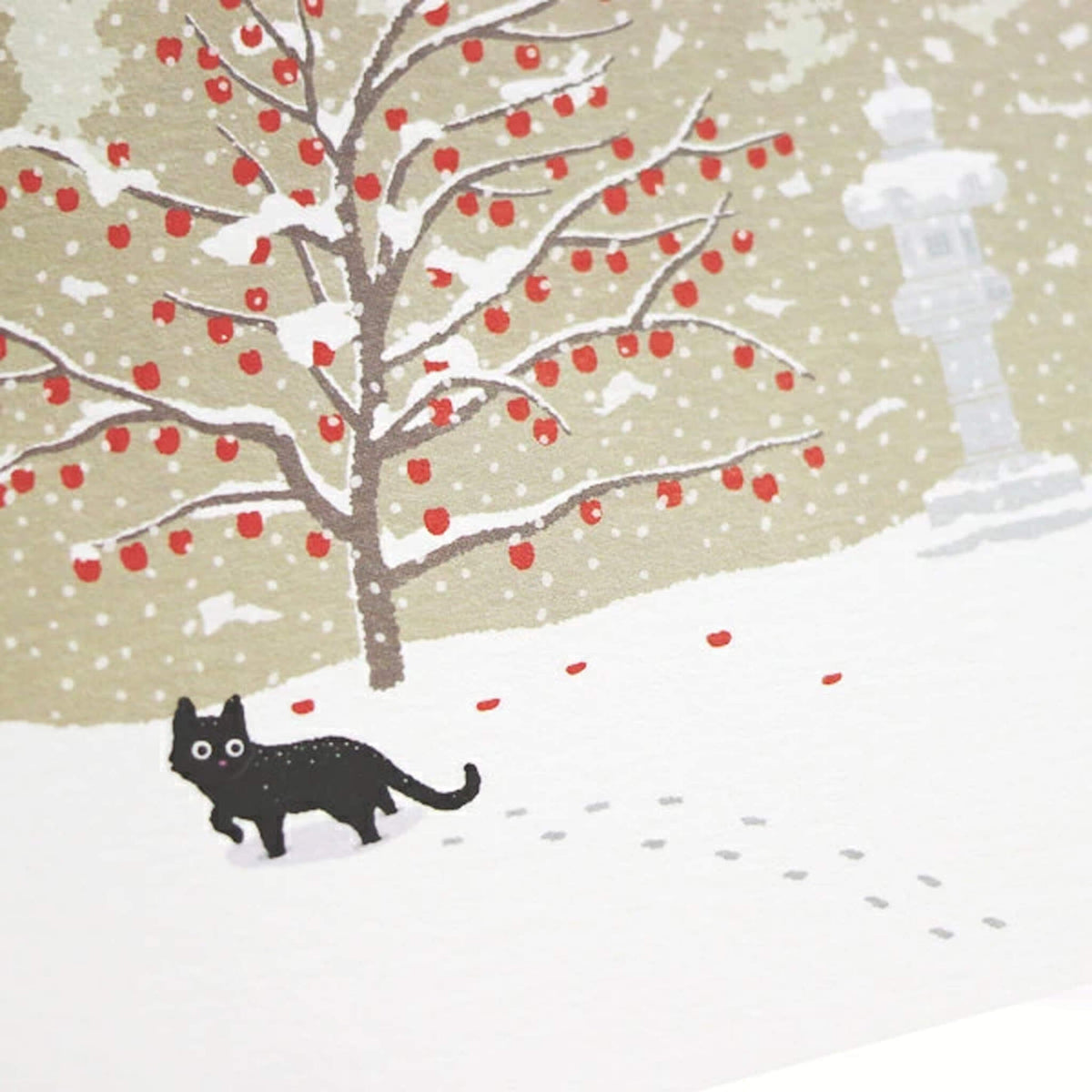 Active Corporation × Toshinori Mori Tabineko Winter Postcard - Chased by a Pheasant - Postcards