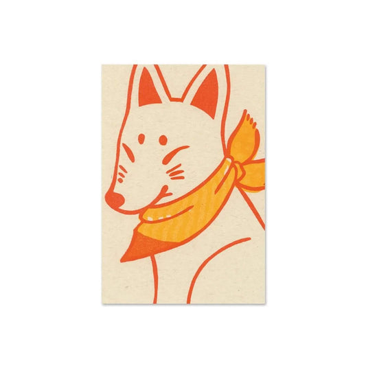 Active Corporation × Umeya / Mori Kanae Retro Printing Postcard - Kitsune - Postcards