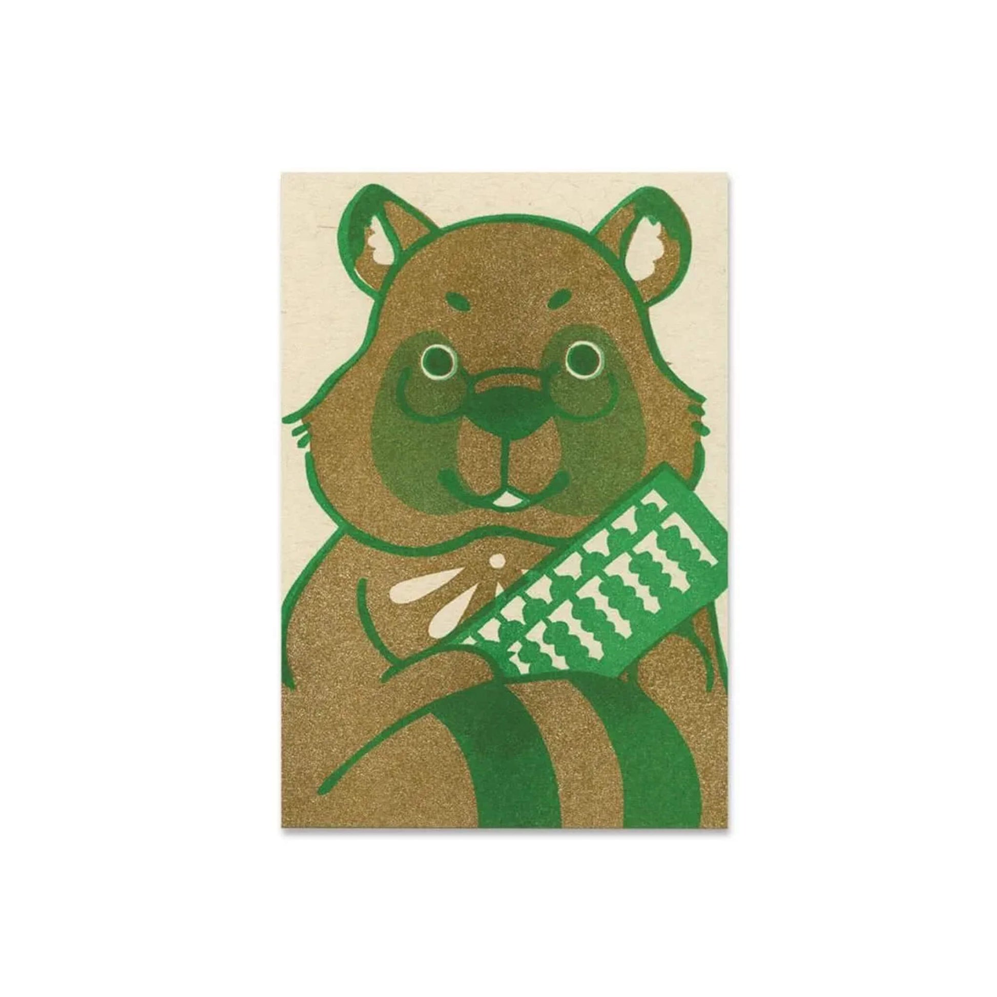 Active Corporation × Umeya / Mori Kanae Retro Printing Postcard - Tanuki - Postcards