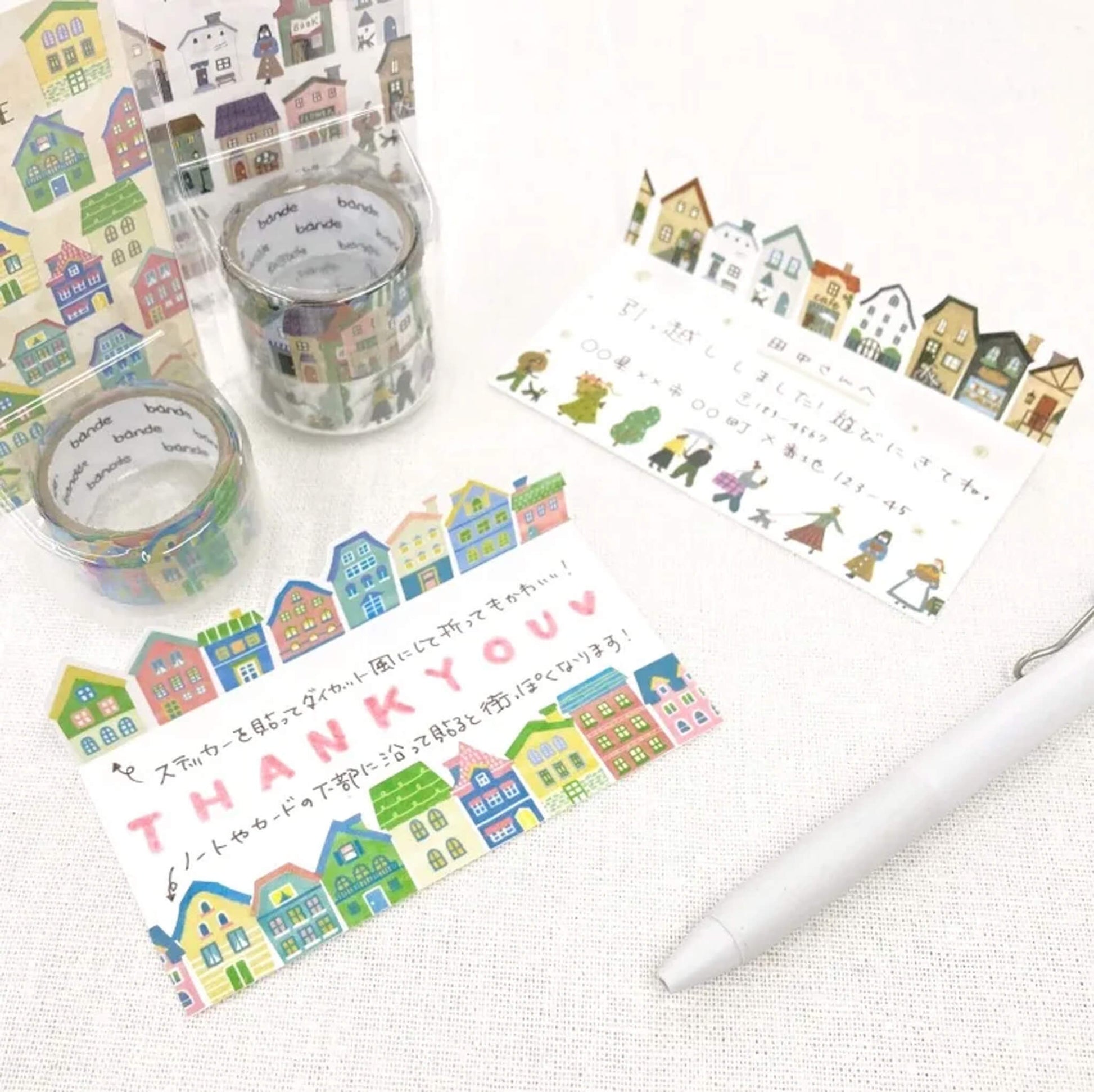 Bande Washi Roll Sticker - A Town of Gentel Colors - Roll Stickers