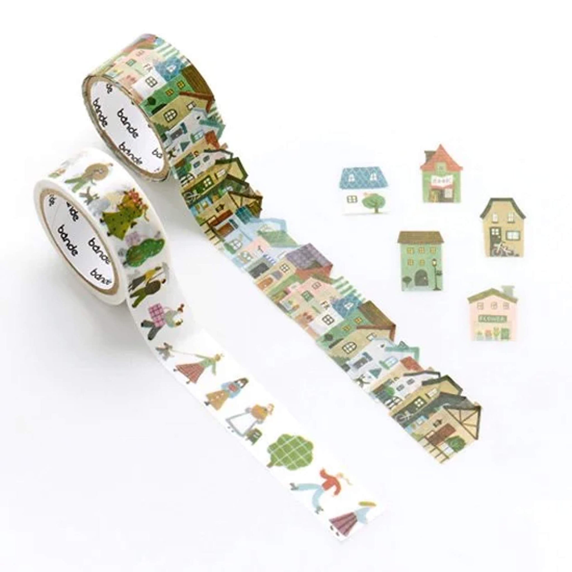 Bande Washi Roll Sticker - A Town of Gentel Colors - Roll Stickers