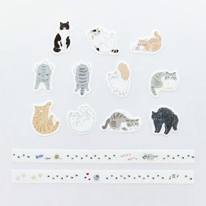 Bande Washi Roll Sticker - Cat Stroll - Roll Stickers