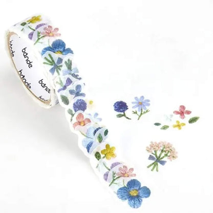 Bande Washi Sticker Roll - Embroidered Forest Flower - Roll Stickers