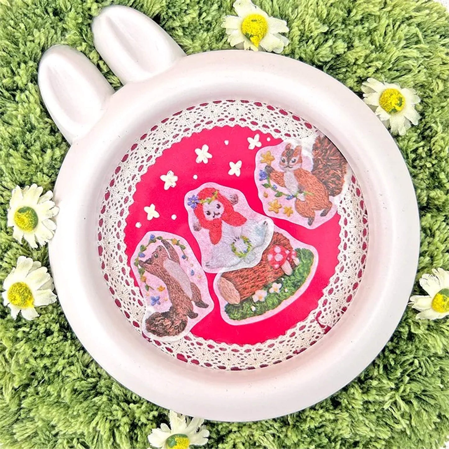 Bande Washi Sticker Roll - Embroidered Forest Red Riding Hood - Roll Stickers