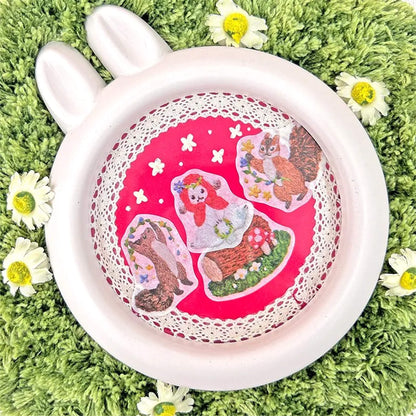 Bande Washi Sticker Roll - Embroidered Forest Red Riding Hood - Roll Stickers