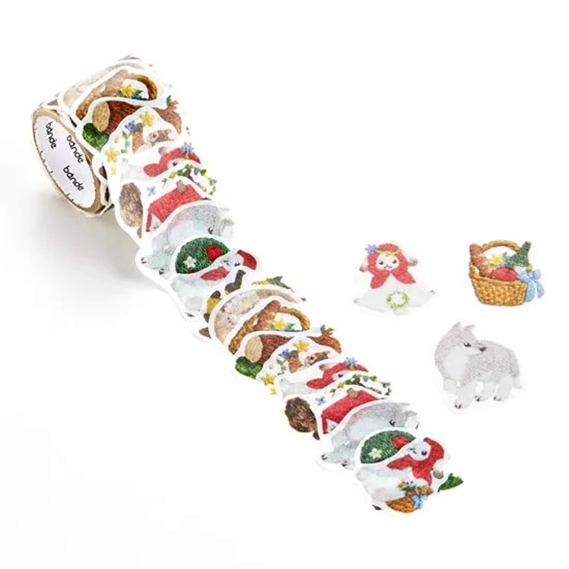 Bande Washi Sticker Roll - Embroidered Forest Red Riding Hood - Roll Stickers