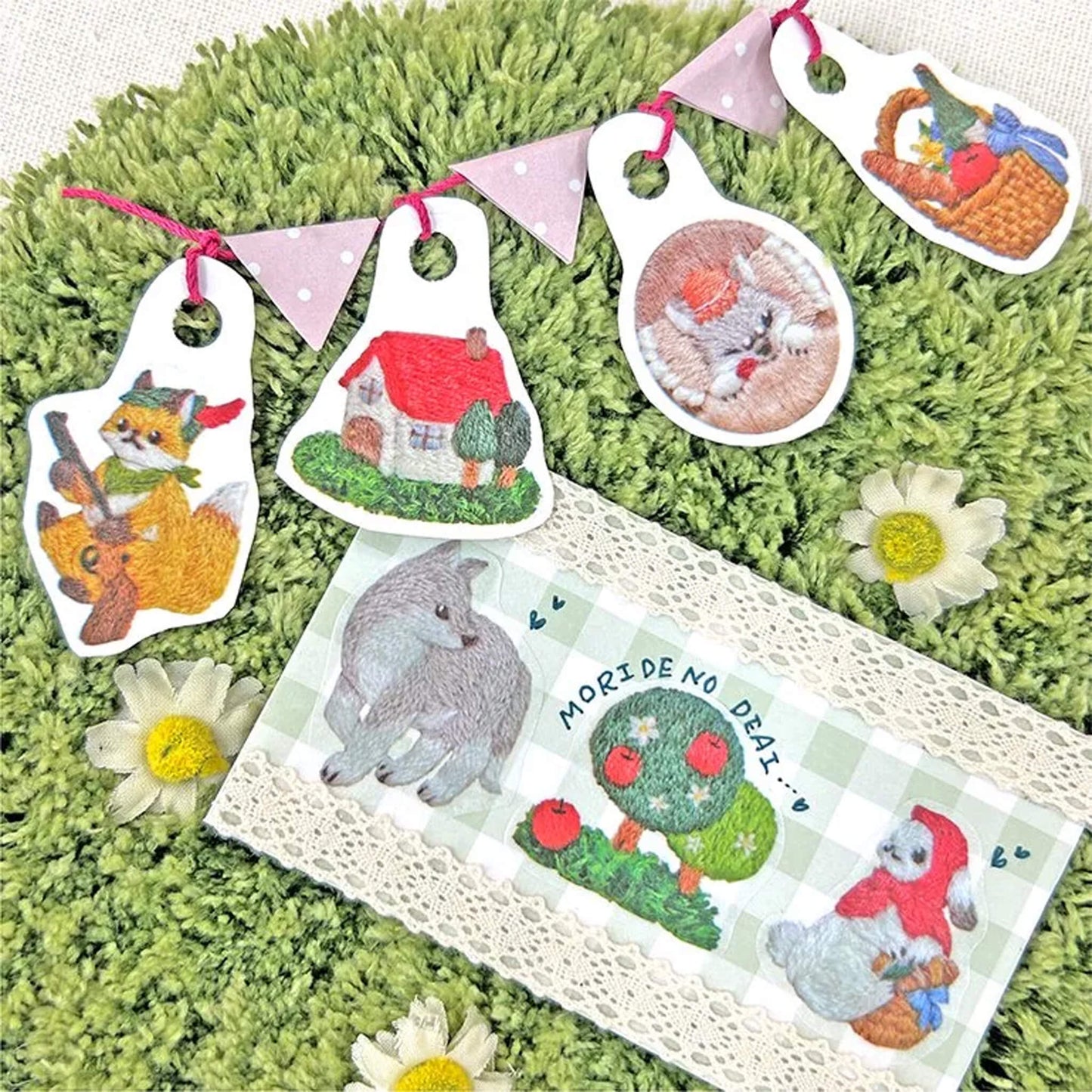 Bande Washi Sticker Roll - Embroidered Forest Red Riding Hood - Roll Stickers