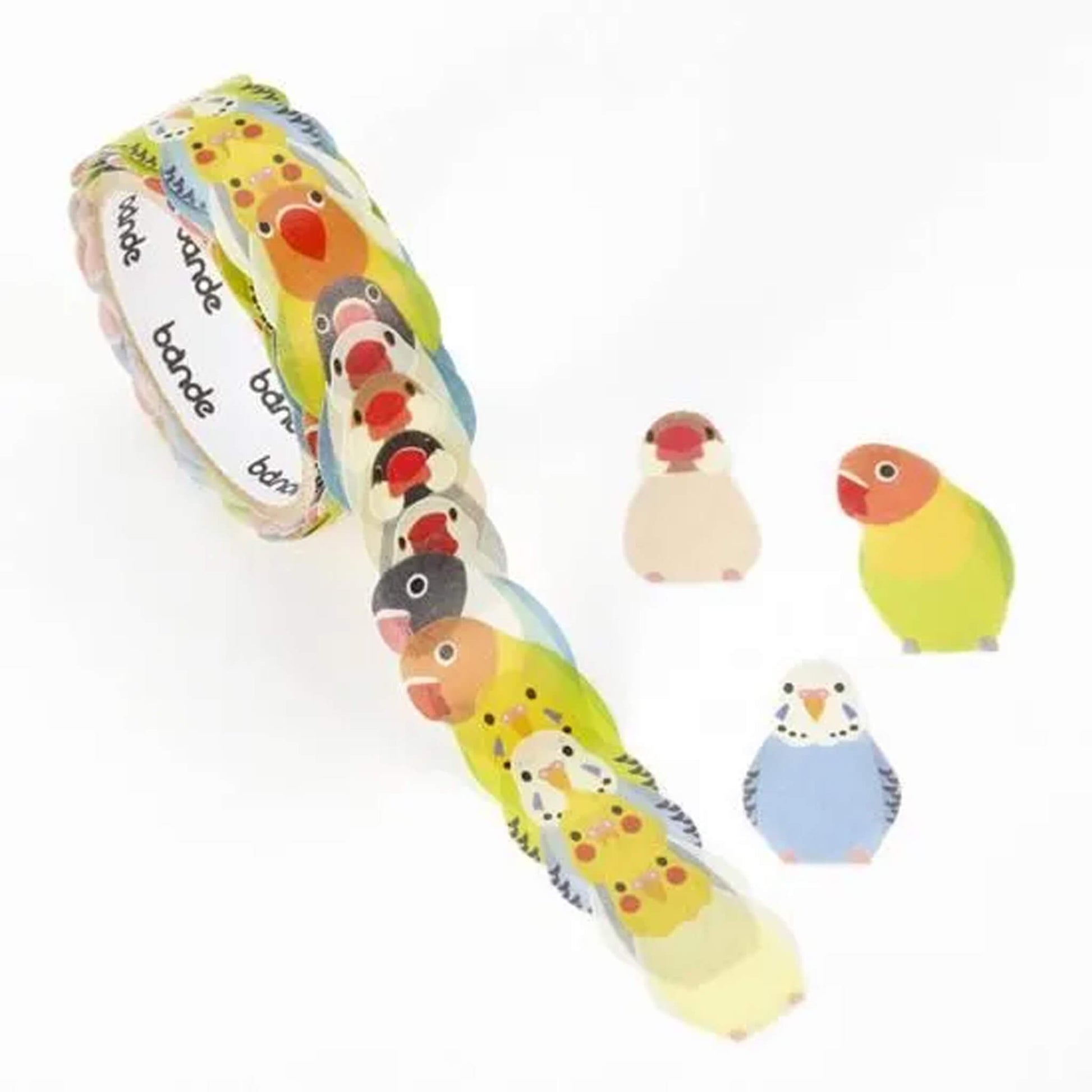 Bande Washi Sticker Roll - Java Sparrows & Parakeets (Reissue) - Sticker Rolls