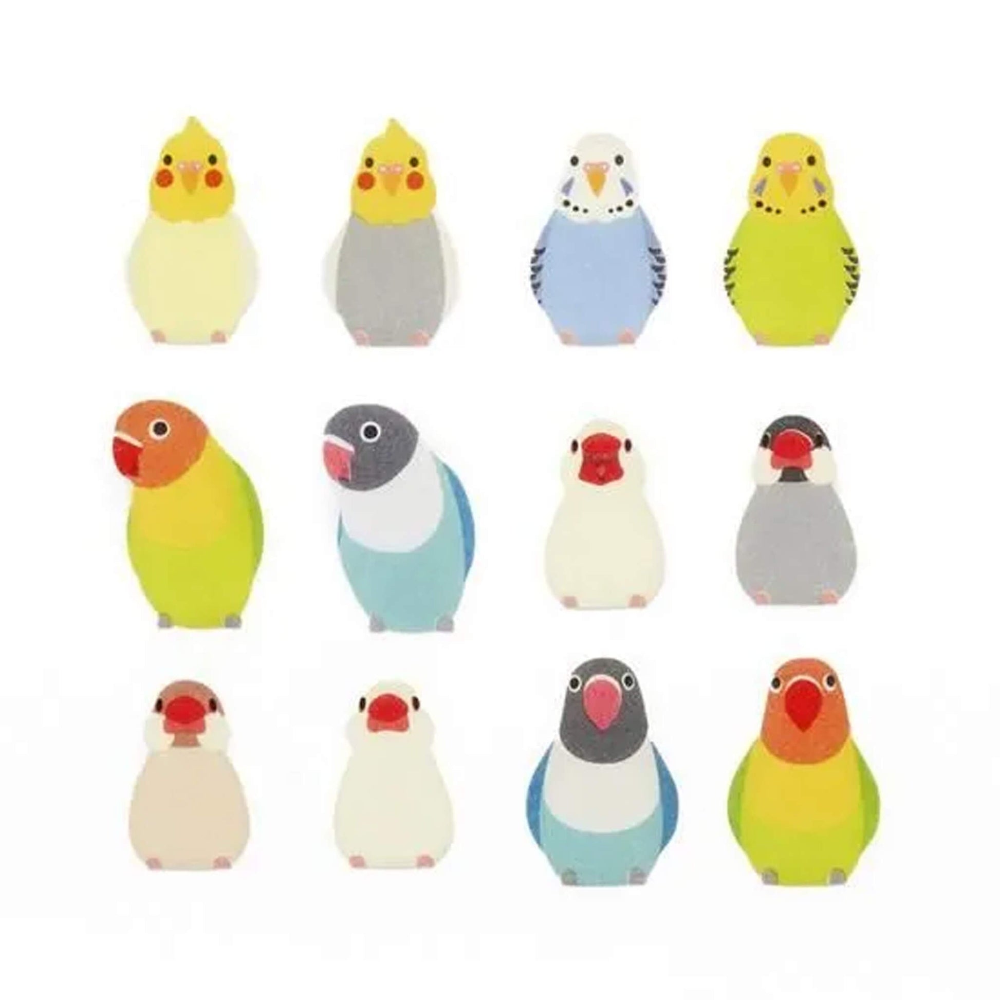 Bande Washi Sticker Roll - Java Sparrows & Parakeets (Reissue) - Sticker Rolls