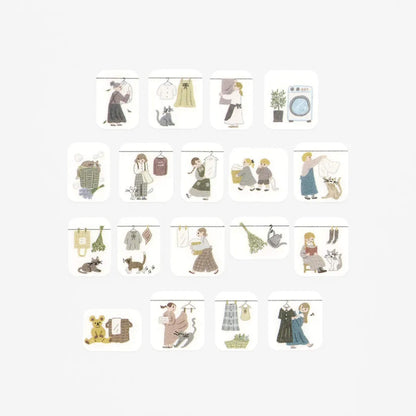 Bande Washi Sticker Roll - Laundry Day Together - Me and My Cat - Sticker Rolls