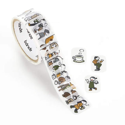 Bande Washi Sticker Roll - People Who Live in Your Planner, A Lovely Day for a Café - Sticker Rolls
