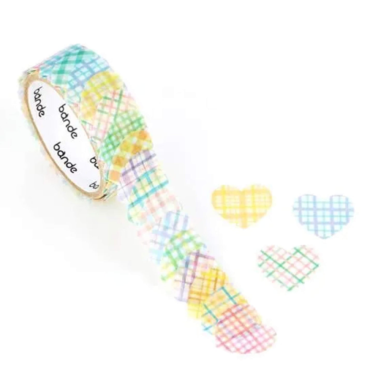 Bande Washi Sticker Roll - Watercolor Heart Check - Roll Stickers