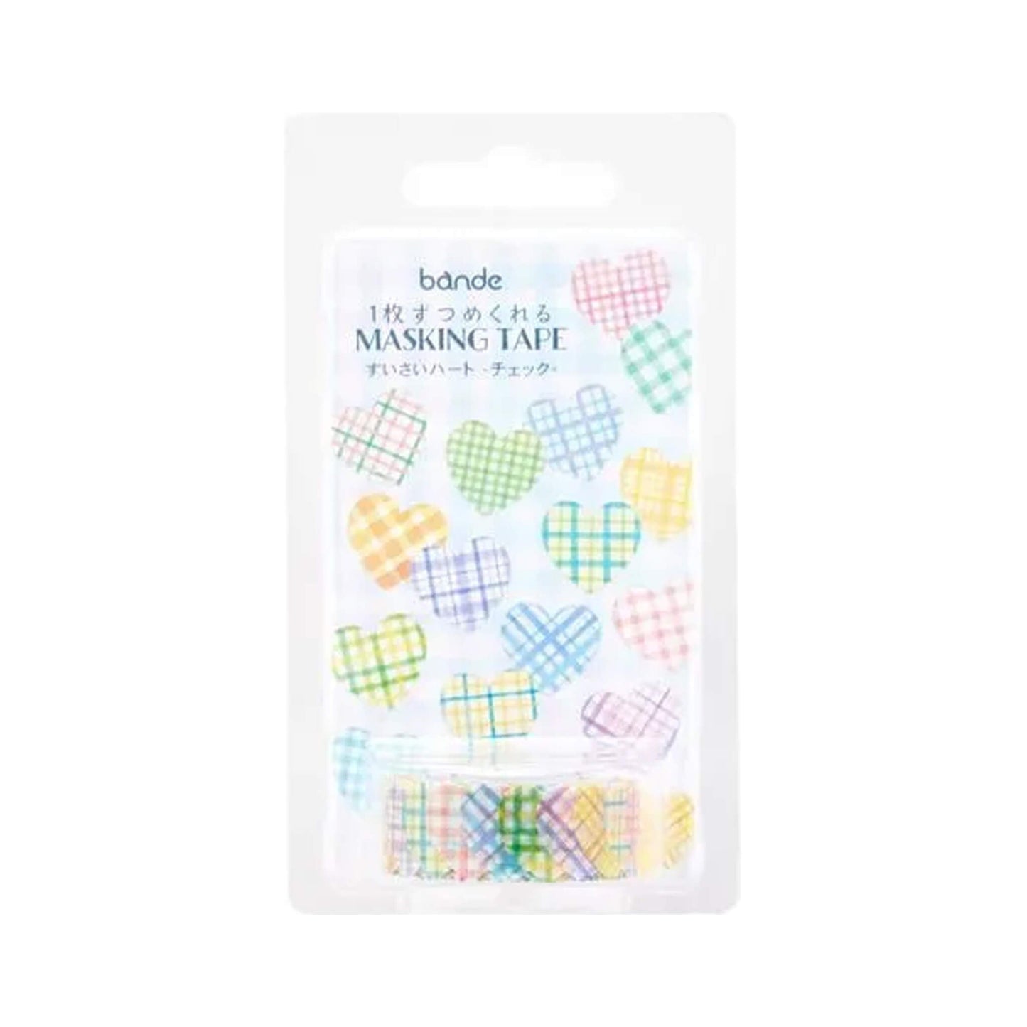 Bande Washi Sticker Roll - Watercolor Heart Check - Roll Stickers