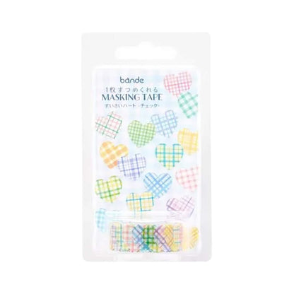 Bande Washi Sticker Roll - Watercolor Heart Check - Roll Stickers