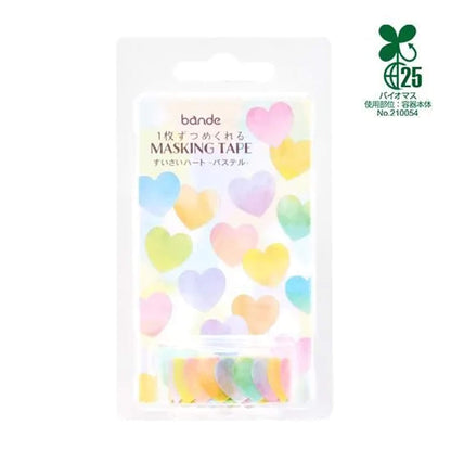 Bande Washi Sticker Roll - Watercolor Heart Pastel - Roll Stickers