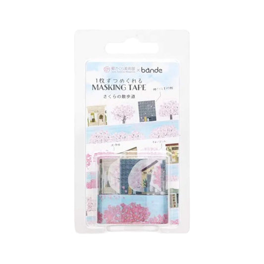 Bande Washi Tape Sticker Roll Set - Sakura Walkway - Roll Stickers