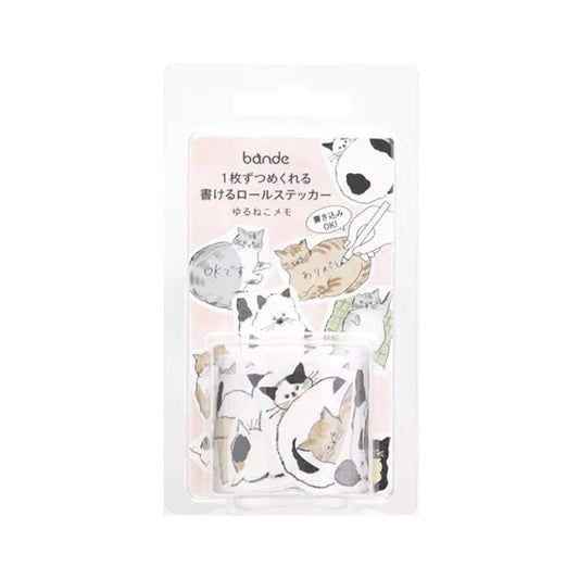 Bande Writable Sticker Roll - Fluffy Cat Memo - Roll Stickers