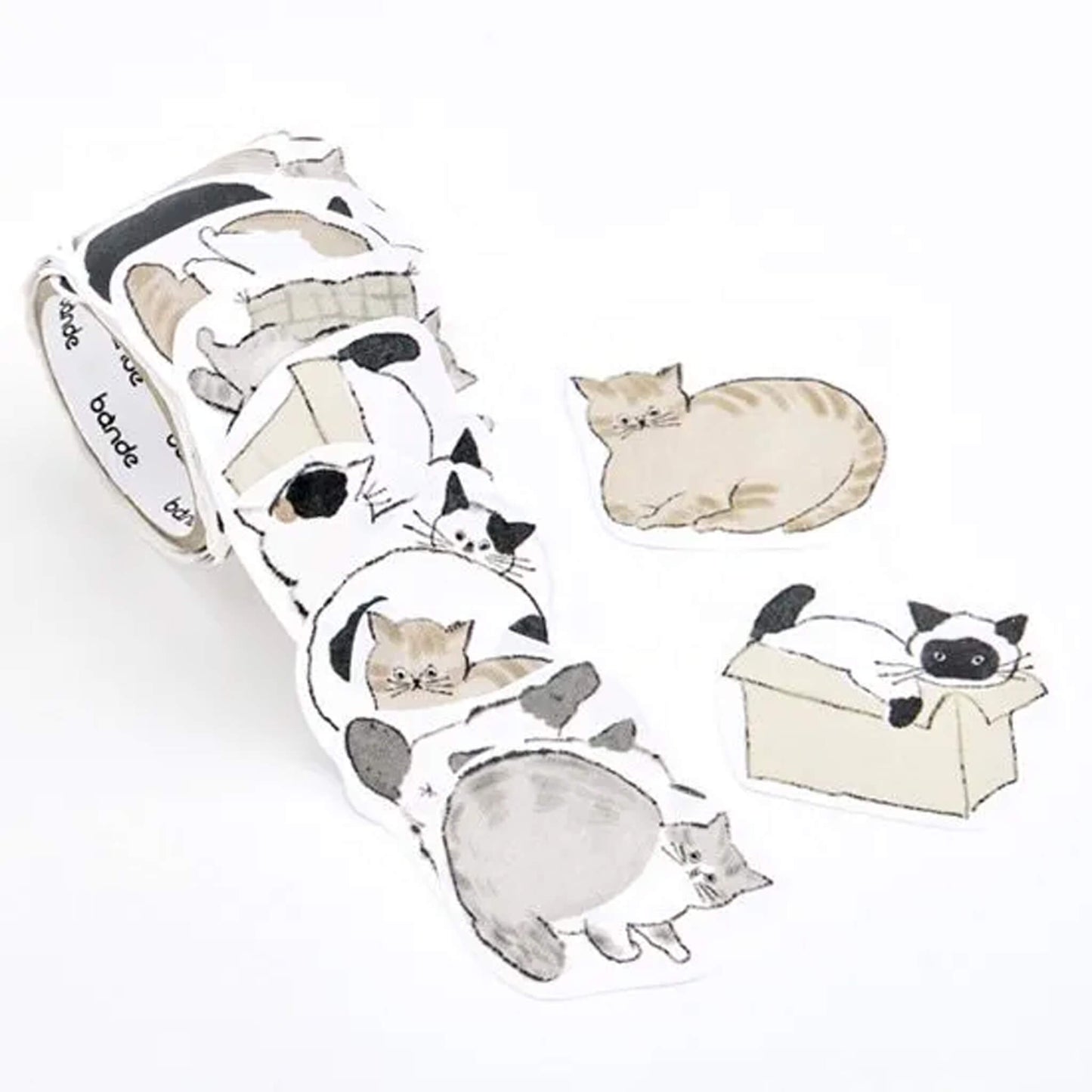 Bande Writable Sticker Roll - Fluffy Cat Memo - Roll Stickers