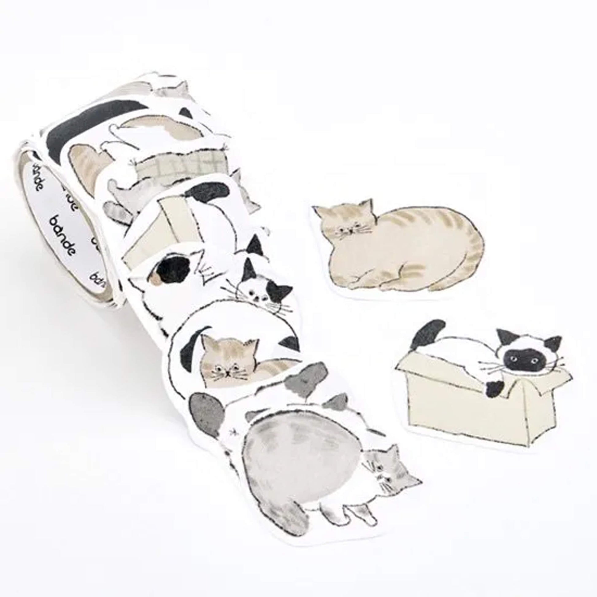 Bande Writable Sticker Roll - Fluffy Cat Memo - Roll Stickers