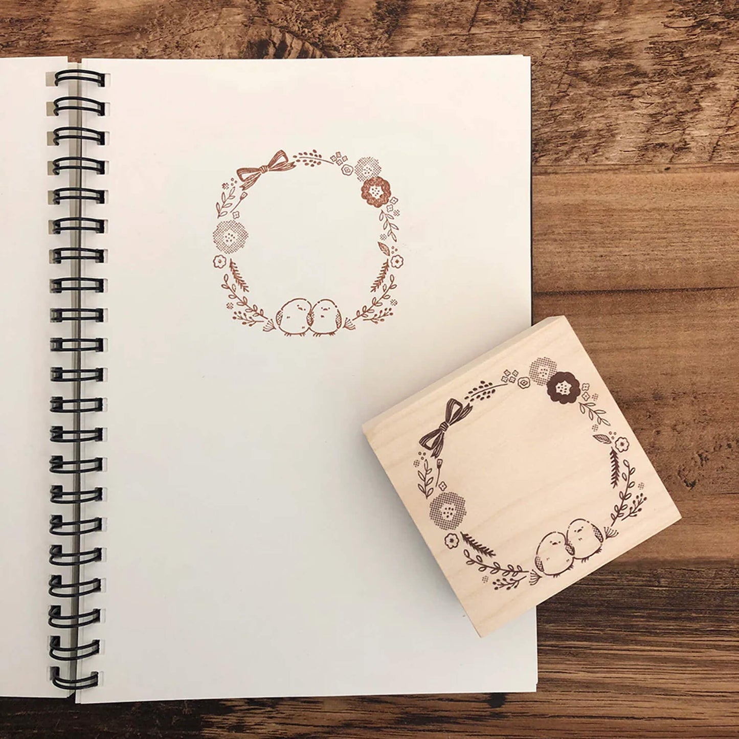 Beverly Irodori Stamp - Shimaenaga Wreath - Rubber Stamps