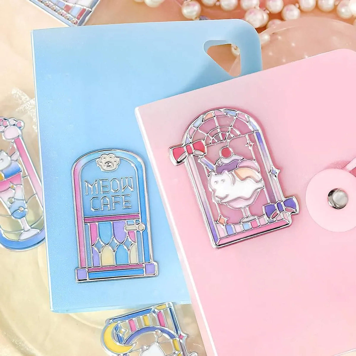 BGM 3D Clear Flake Sticker Café à la Mode・Traveling Windows - Cat - Flake Stickers