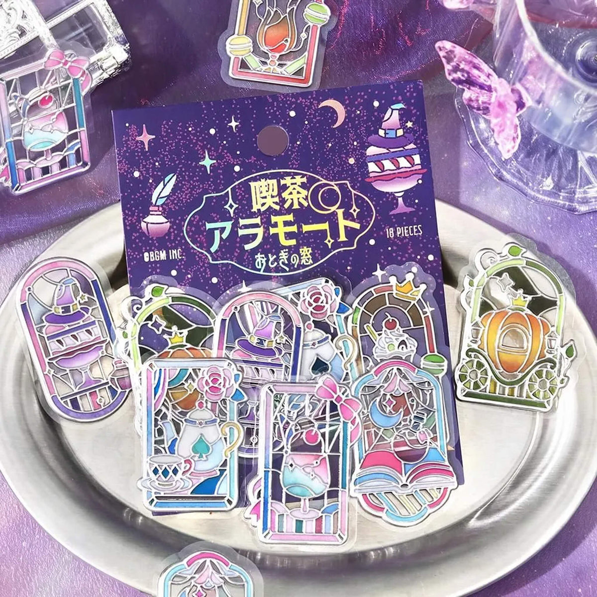 BGM 3D Clear Flake Sticker Café à la Mode・Traveling Windows - Fairy Tale - Flake Stickers