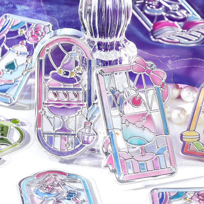 BGM 3D Clear Flake Sticker Café à la Mode・Traveling Windows - Fairy Tale - Flake Stickers