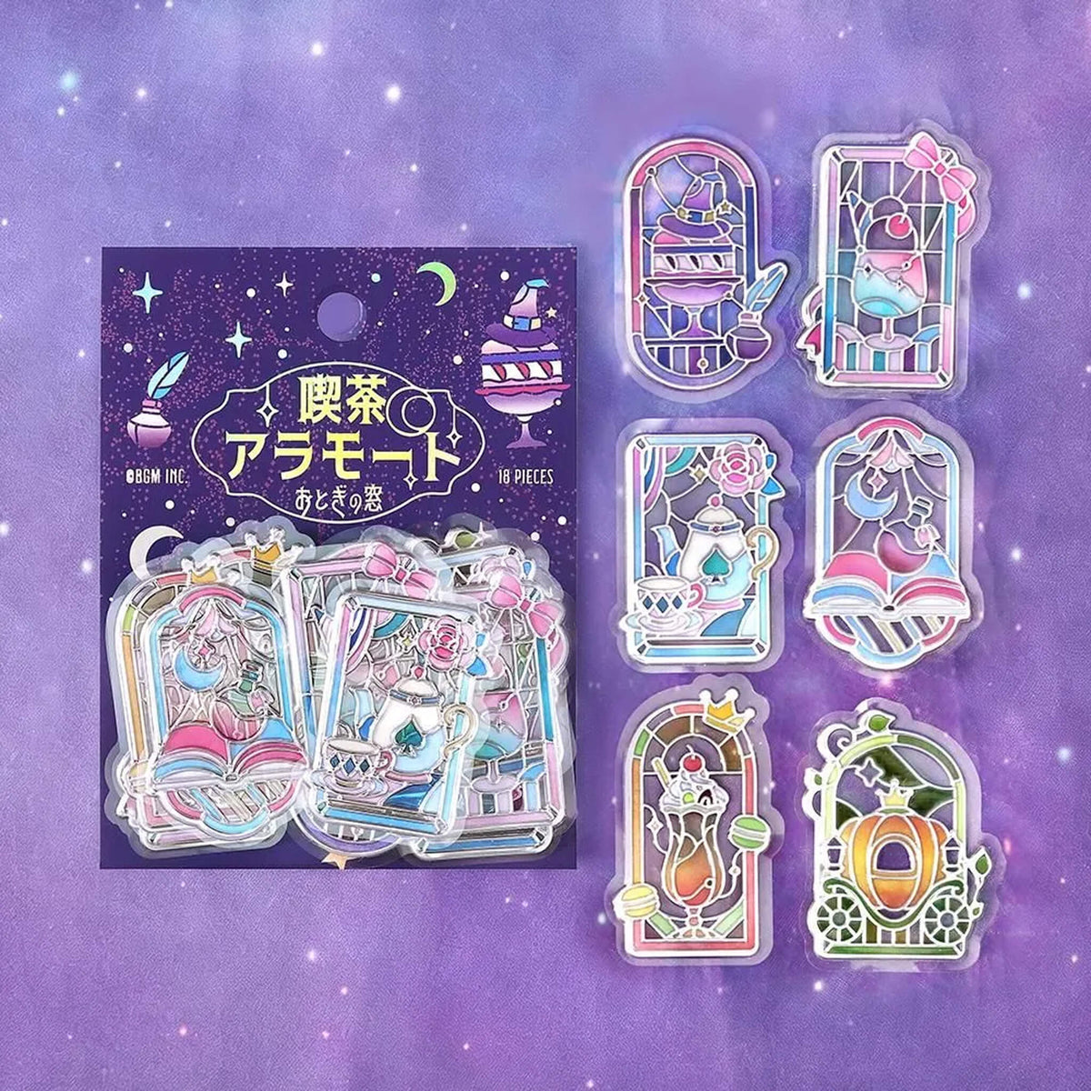 BGM 3D Clear Flake Sticker Café à la Mode・Traveling Windows - Fairy Tale - Flake Stickers