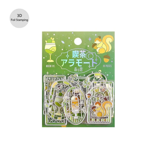 BGM 3D Clear Flake Sticker Café à la Mode・Traveling Windows - Forest - Flake Stickers