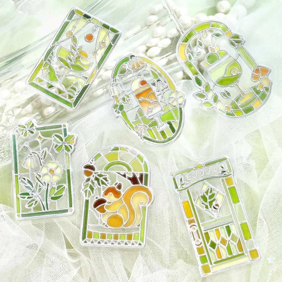 BGM 3D Clear Flake Sticker Café à la Mode・Traveling Windows - Forest - Flake Stickers