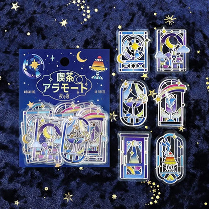 BGM 3D Clear Flake Sticker Café à la Mode・Traveling Windows - Night - Flake Stickers
