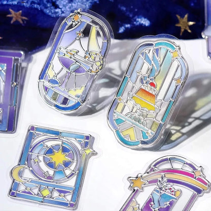 BGM 3D Clear Flake Sticker Café à la Mode・Traveling Windows - Night - Flake Stickers