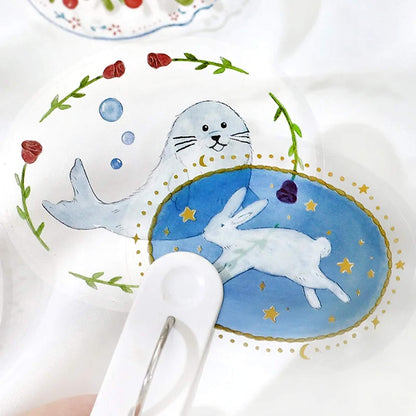 BGM Clear Flake Sticker Maiden Brooch - Animal - Flake Stickers