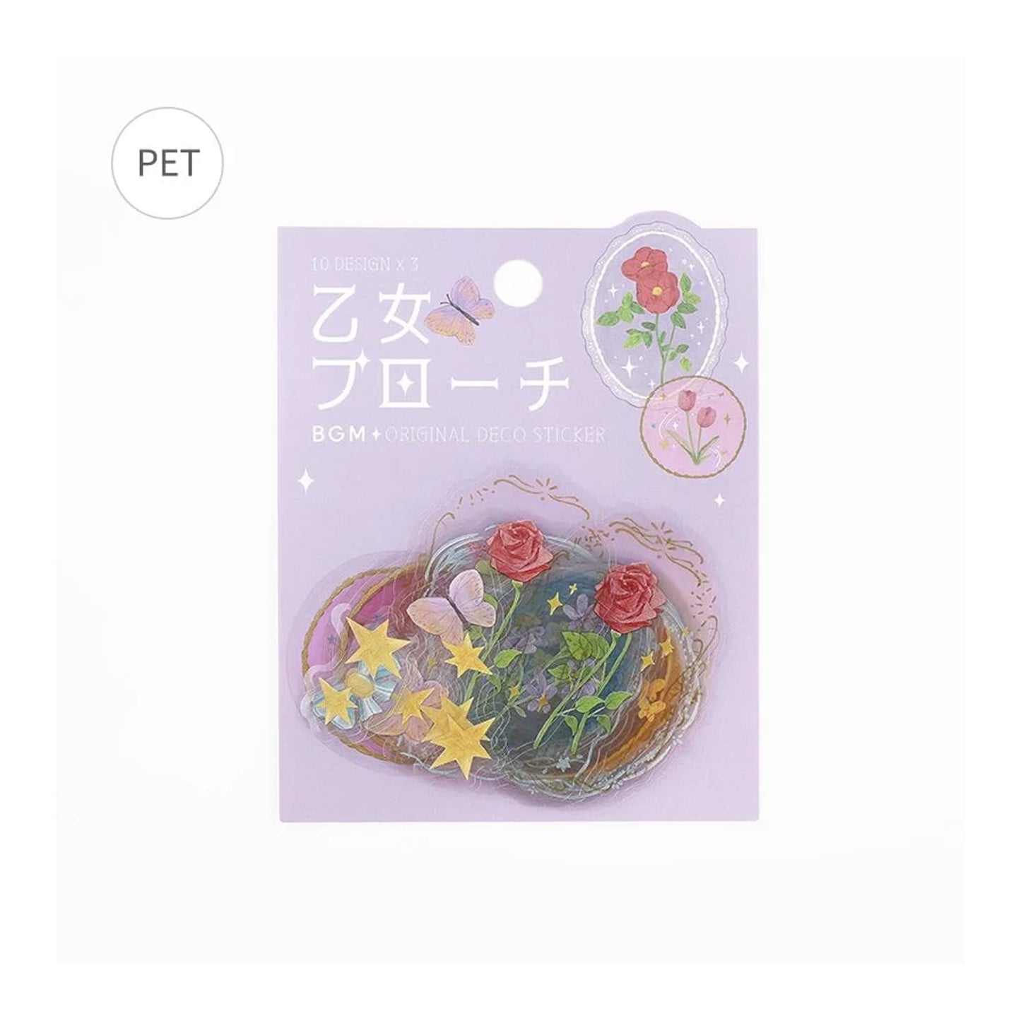 BGM Clear Flake Sticker Maiden Brooch - Flower - Flake Stickers